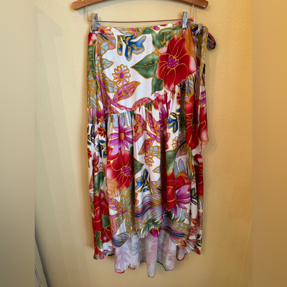 Cynthia Rowley Multicolor Floral High Low Skirt